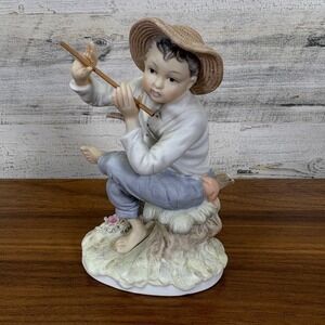 LEFTON China Hand Painted Porcelain Tom Sawyer‎ KW 224 Boy Playing Flute Vintage